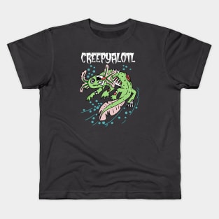 Creepyalotl Zombie Axolotl Kids T-Shirt